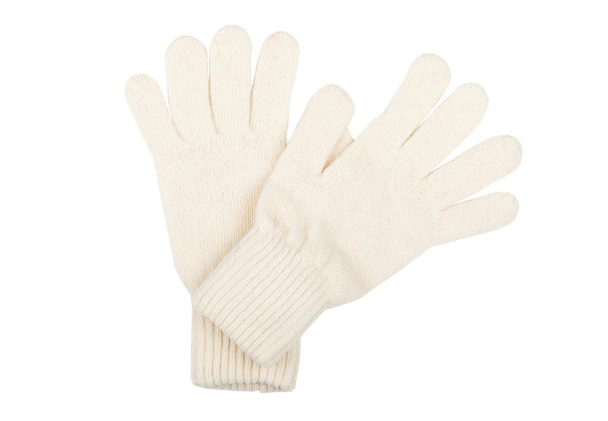 Guanti in misto cashmere Donna, colore Crema, vista 2 | Dalle Piane Cashmere