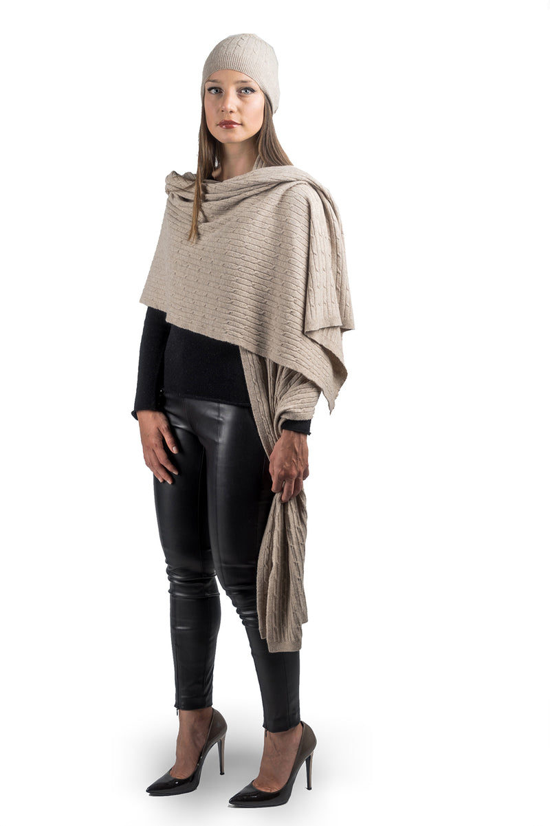 Stola a treccine misto cashmere | Dalle Piane Cashmere