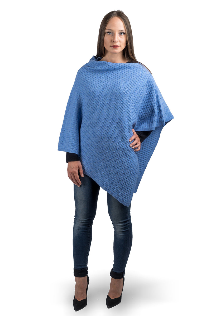 Poncho a treccine misto cashmere | Dalle Piane Cashmere