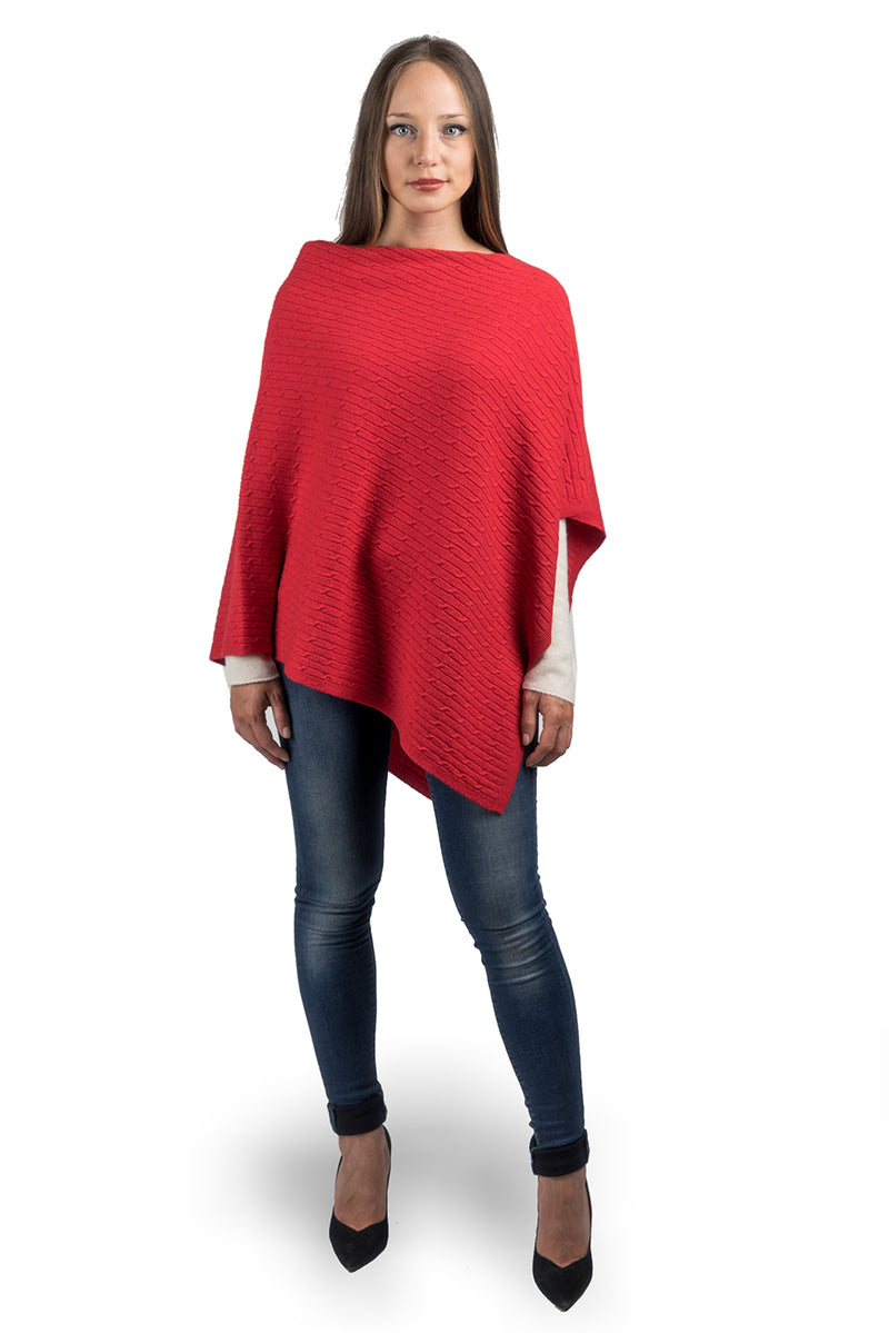 Poncho a treccine misto cashmere | Dalle Piane Cashmere