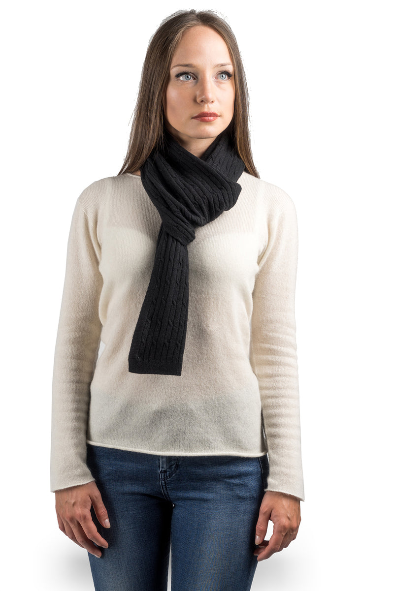 Sciarpa a treccine misto cashmere | Dalle Piane Cashmere