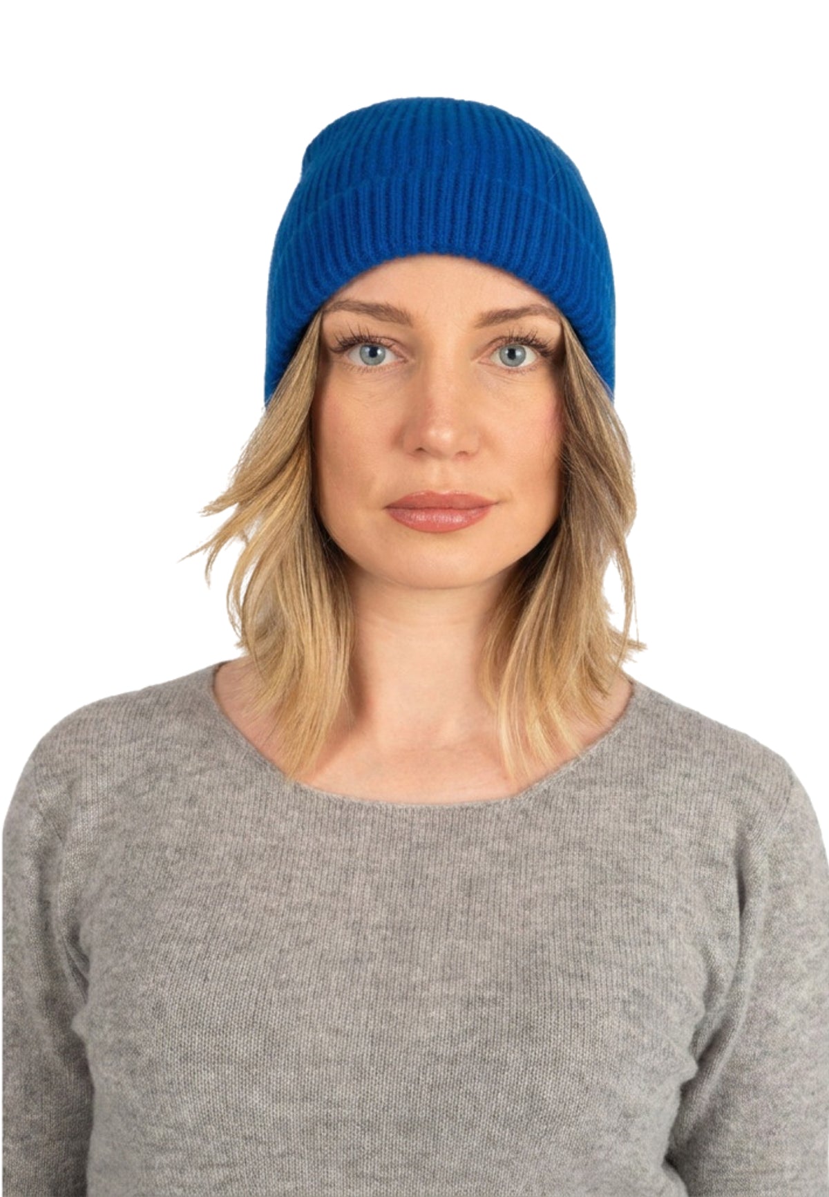 Bonnet femme 100 % cachemire, coloris Bleuet | Dalle Piane Cashmere