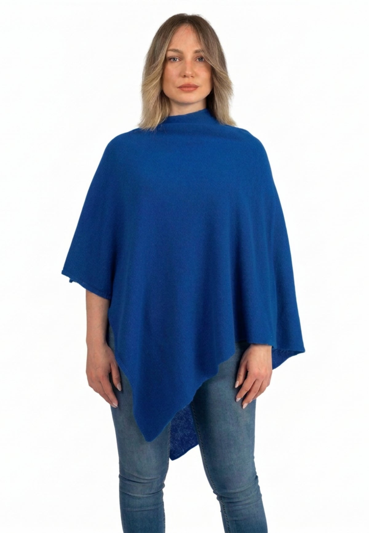 Poncho 100% Cashmere, colore Bluette | Dalle Piane Cashmere