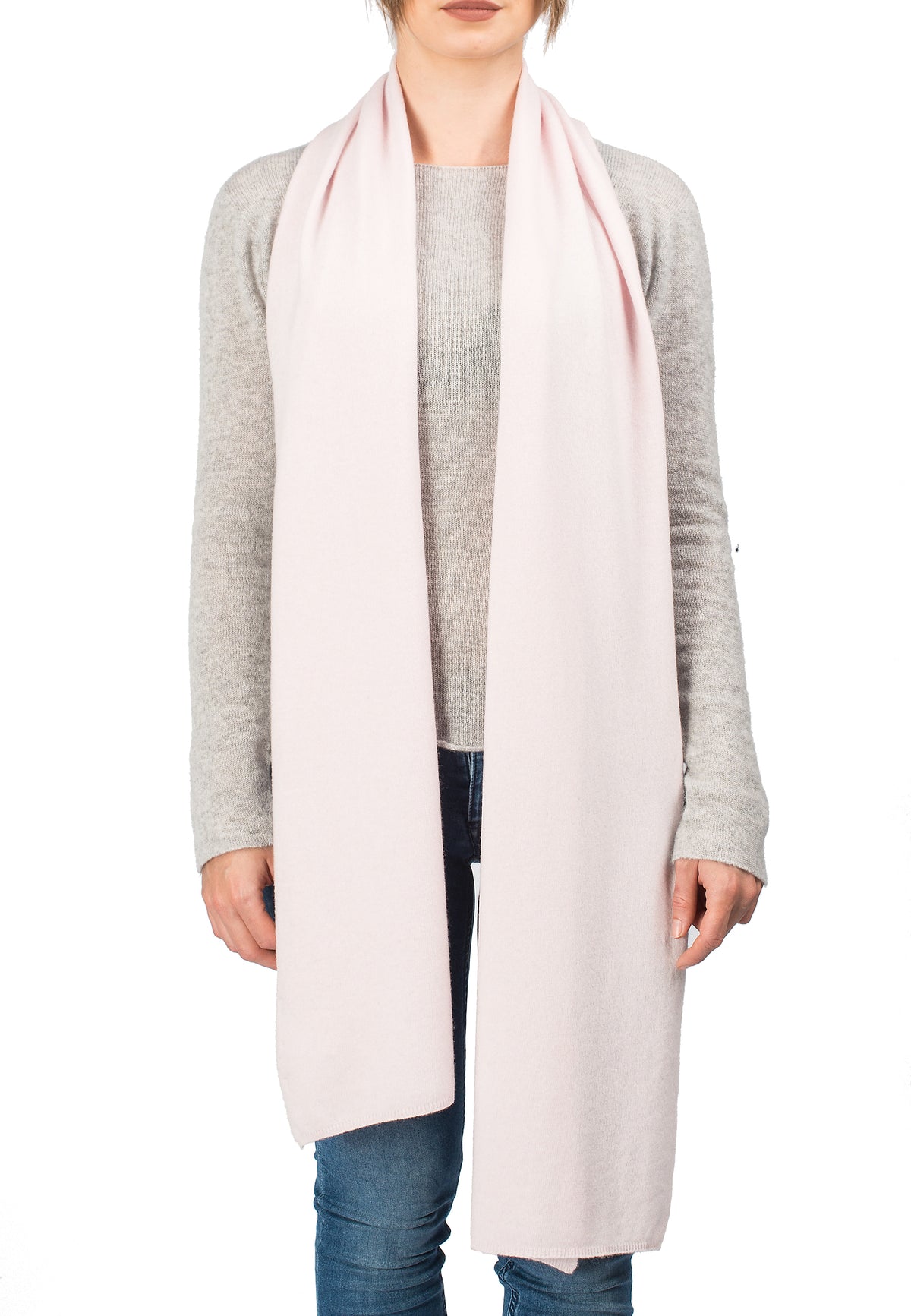 Écharpe mixte mélange cachemire, coloris Rose, vue 2 | Dalle Piane Cashmere