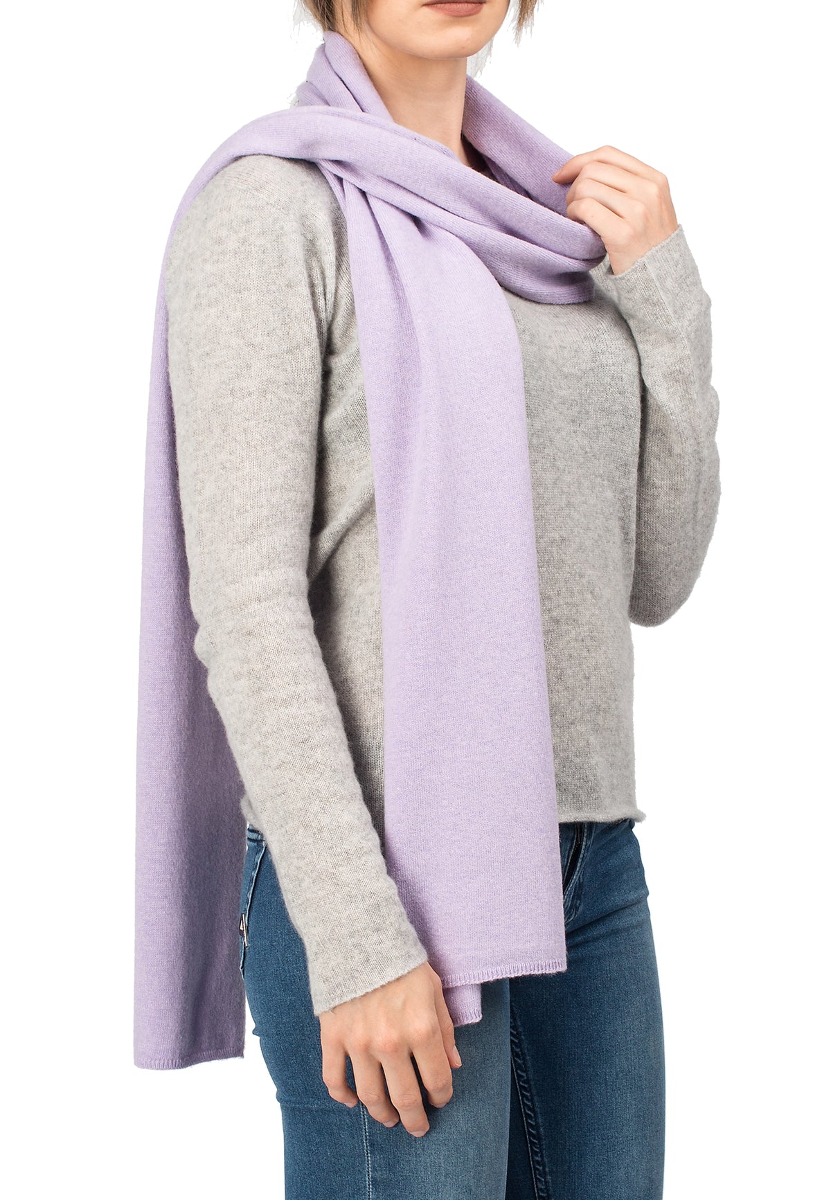 Écharpe mixte mélange cachemire, coloris Lilas | Dalle Piane Cashmere