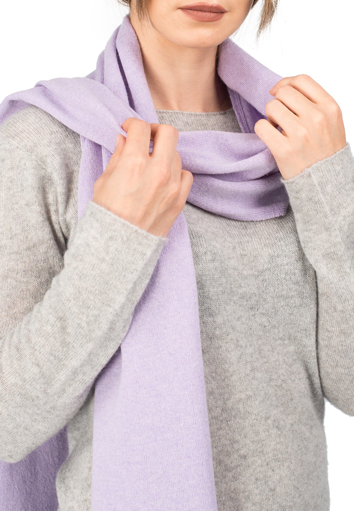Écharpe mixte mélange cachemire, coloris Lilas, vue 3 | Dalle Piane Cashmere