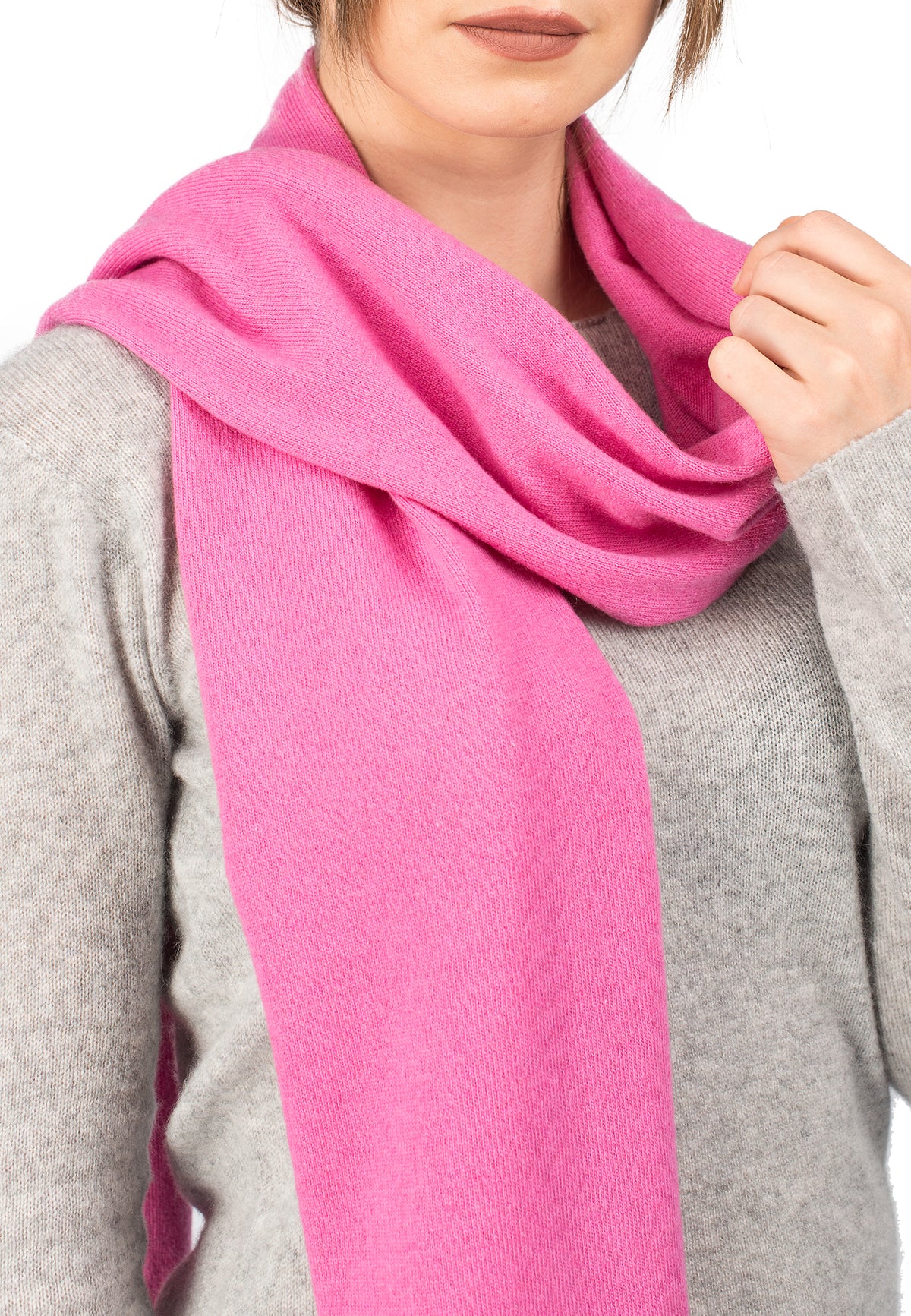 Écharpe mixte mélange cachemire, coloris Fuchsia, vue 3 | Dalle Piane Cashmere