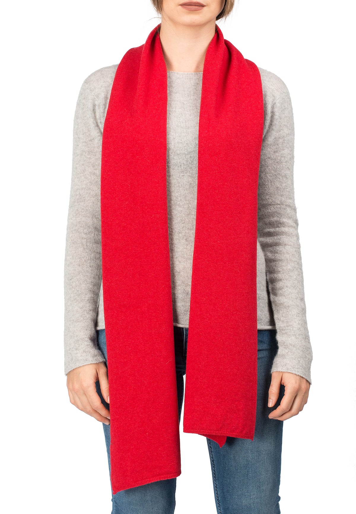 Écharpe mixte mélange cachemire, coloris Rouge, vue 2 | Dalle Piane Cashmere