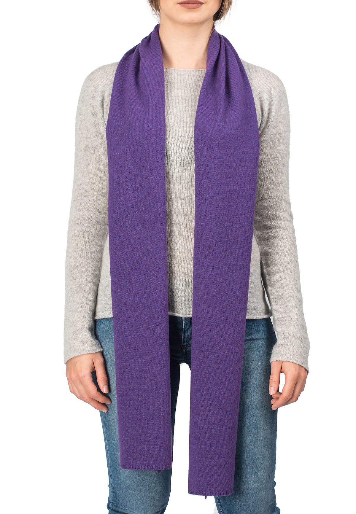 Écharpe mixte mélange cachemire, coloris Violet, vue 2 | Dalle Piane Cashmere
