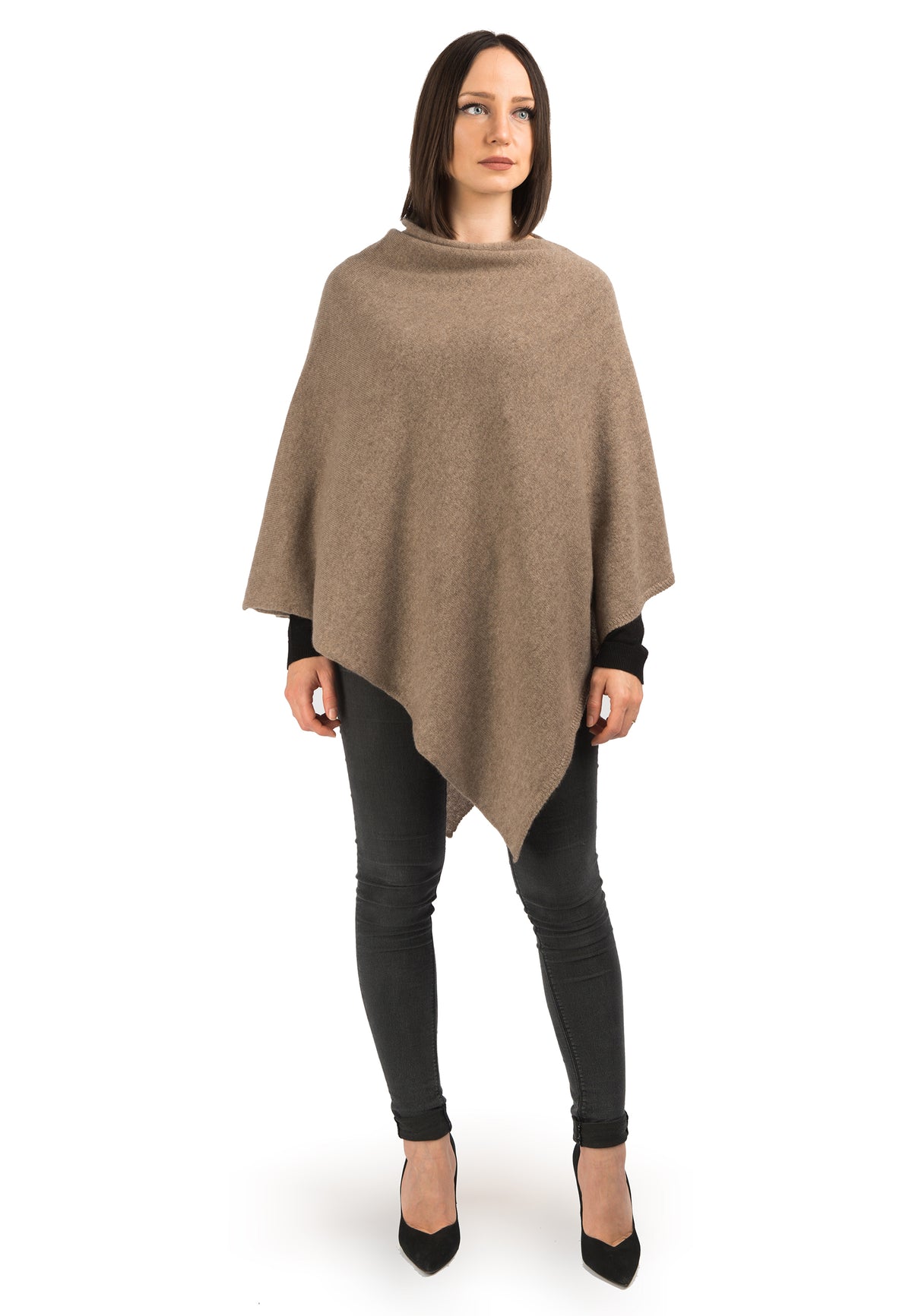 Poncho 100% Cashmere, colore Visone | Dalle Piane Cashmere