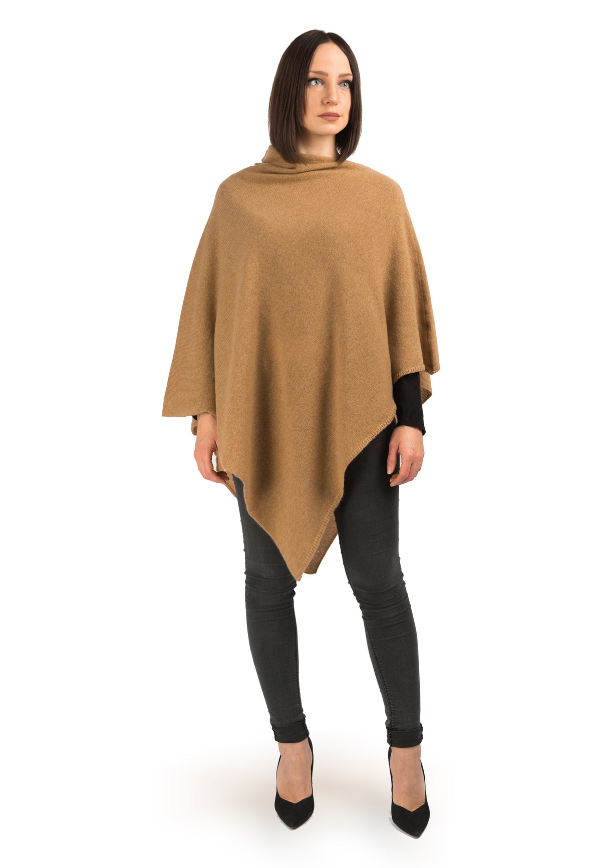 Poncho 100% Cashmere, colore Cammello | Dalle Piane Cashmere