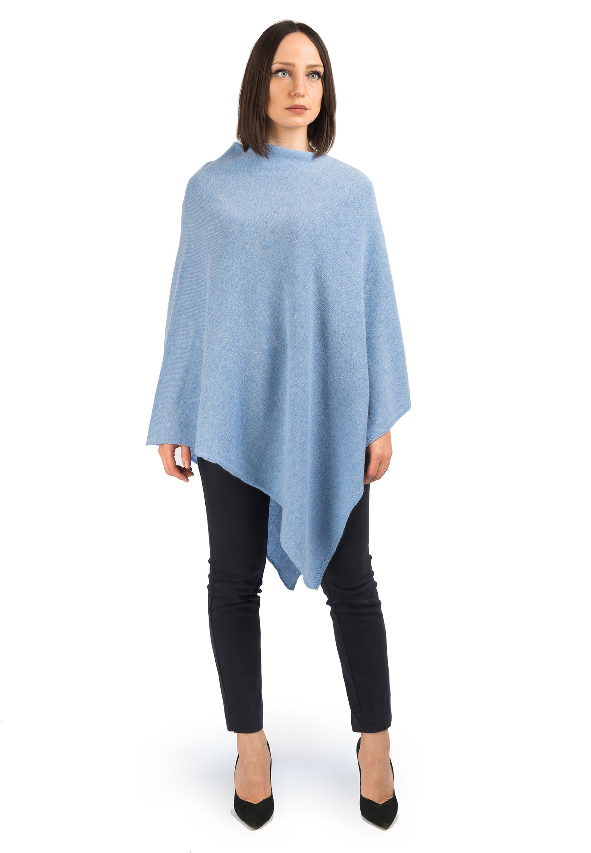 Poncho 100% Cashmere, colore Cielo | Dalle Piane Cashmere