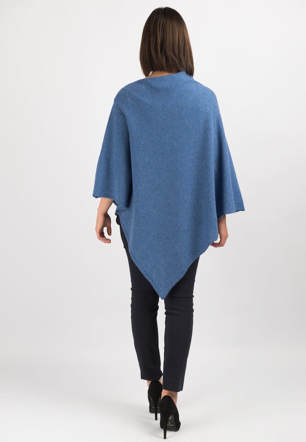 Poncho 100% Cashmere, colore Azzurro, vista 3 | Dalle Piane Cashmere