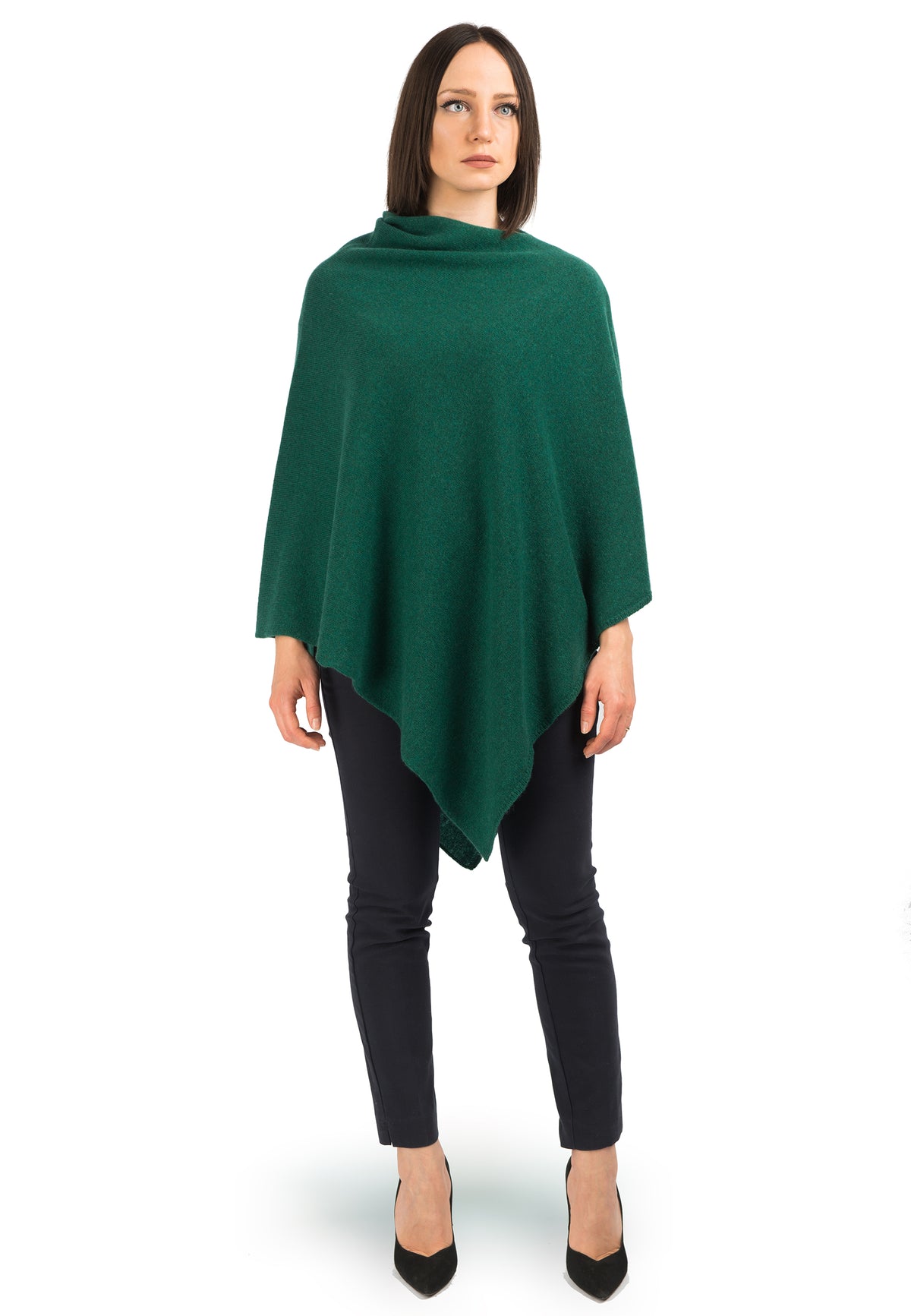 Poncho 100% Cashmere, colore Verde | Dalle Piane Cashmere