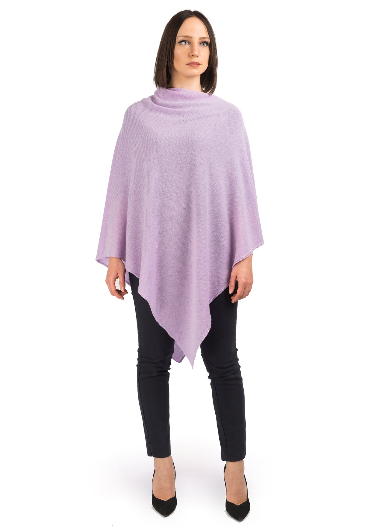 Poncho 100% Cashmere, colore Lilla | Dalle Piane Cashmere