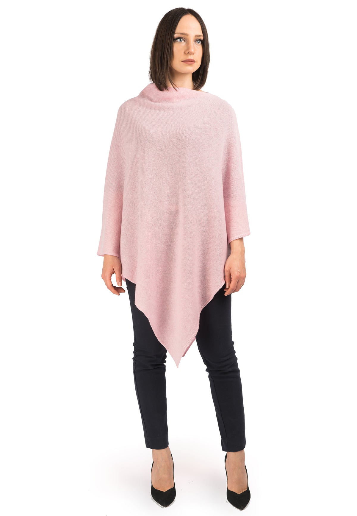 Poncho 100% Cashmere, colore Rosa | Dalle Piane Cashmere