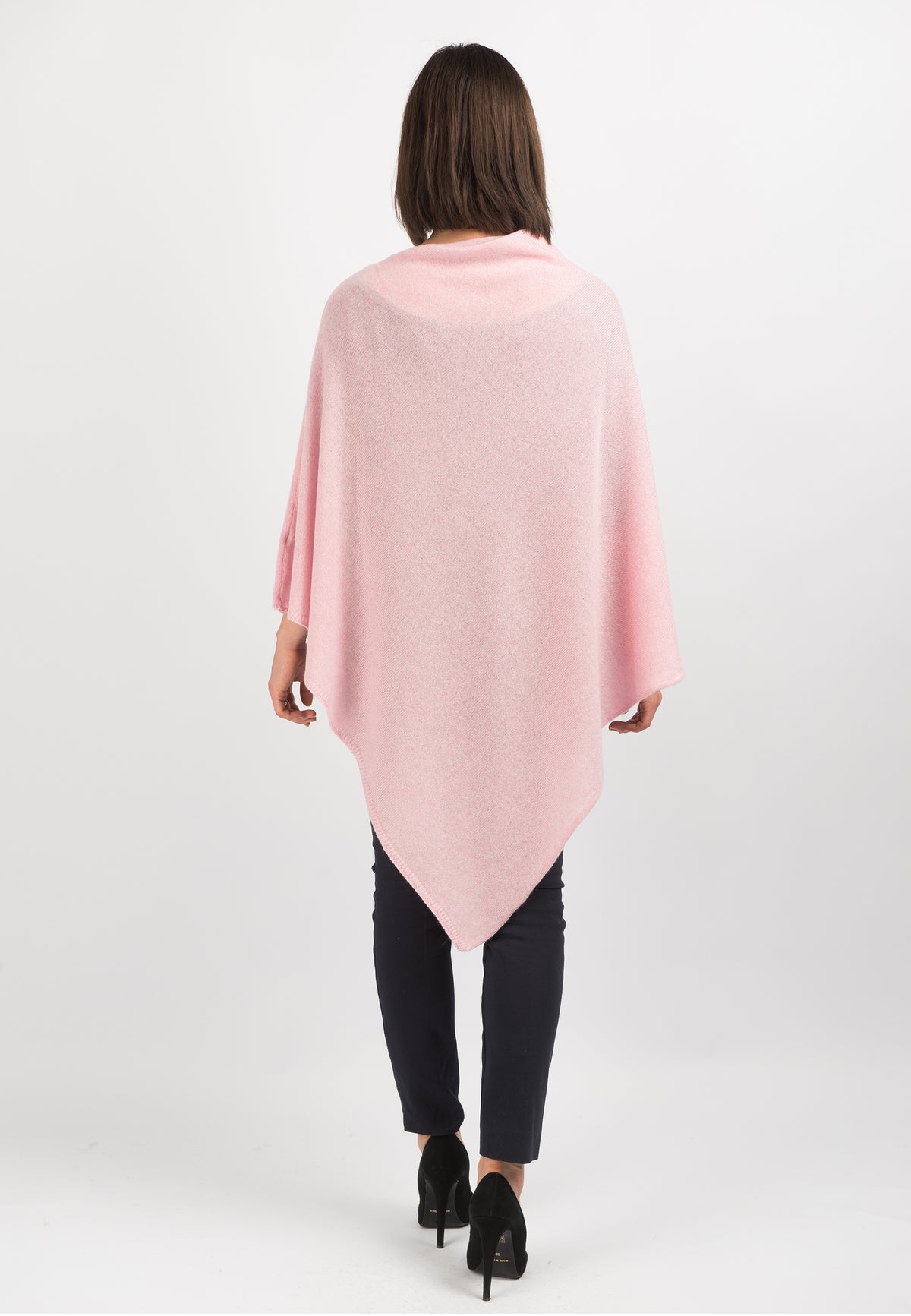 Poncho 100% Cashmere, colore Rosa, vista 3 | Dalle Piane Cashmere