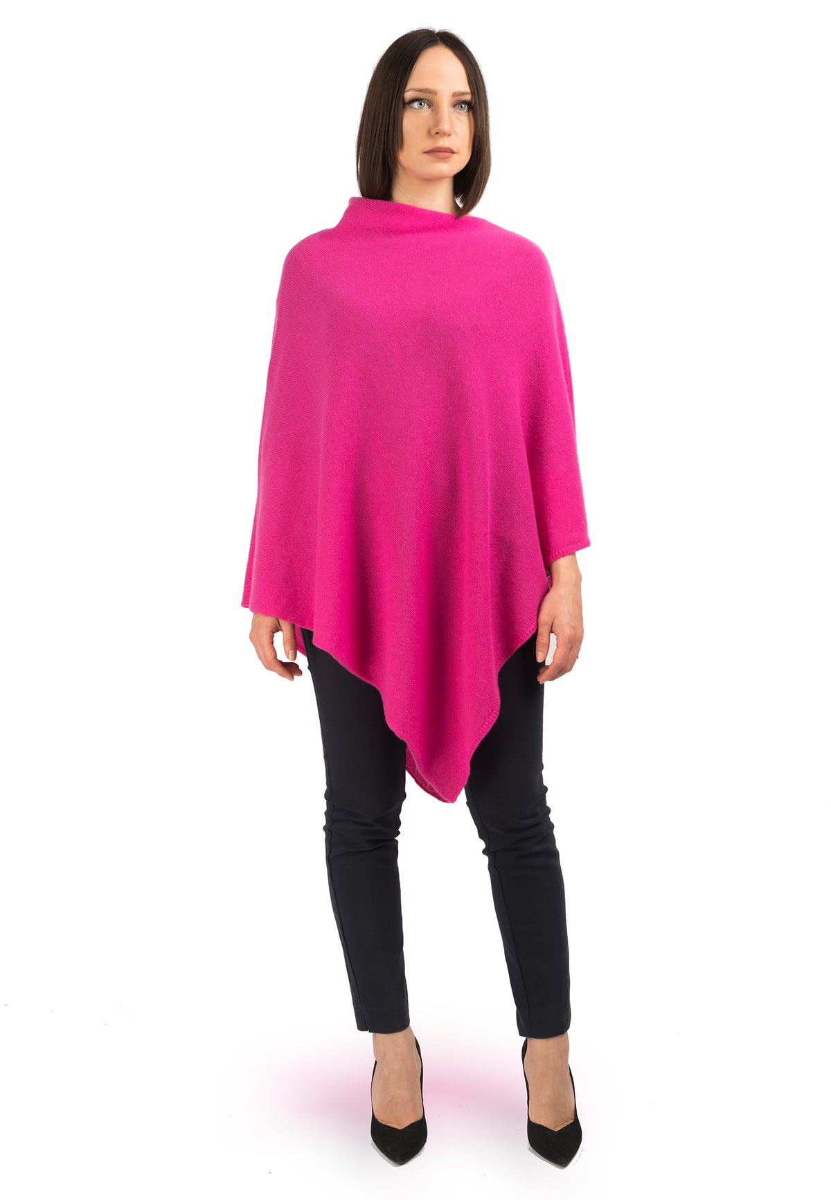 Poncho 100% Cashmere, colore Fuxia | Dalle Piane Cashmere