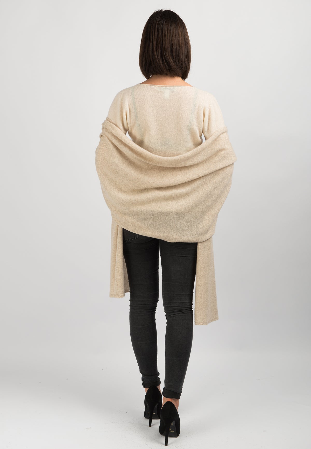 Étole femme 100 % cachemire, coloris Beige, vue 3 | Dalle Piane Cashmere