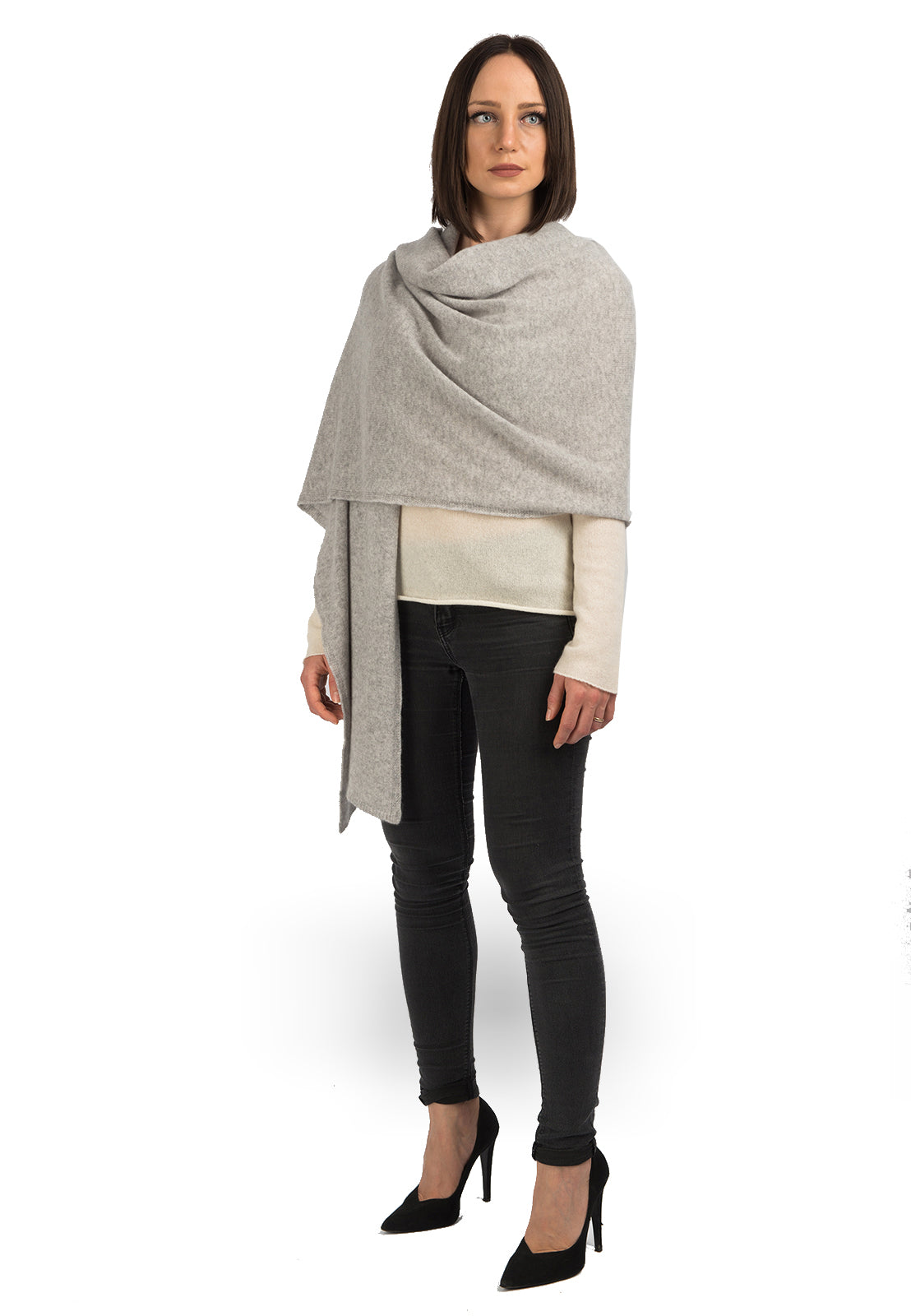 Étole femme 100 % cachemire, coloris Gris | Dalle Piane Cashmere