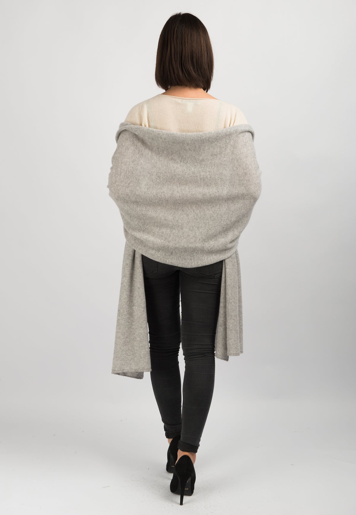 Étole femme 100 % cachemire, coloris Gris, vue 3 | Dalle Piane Cashmere