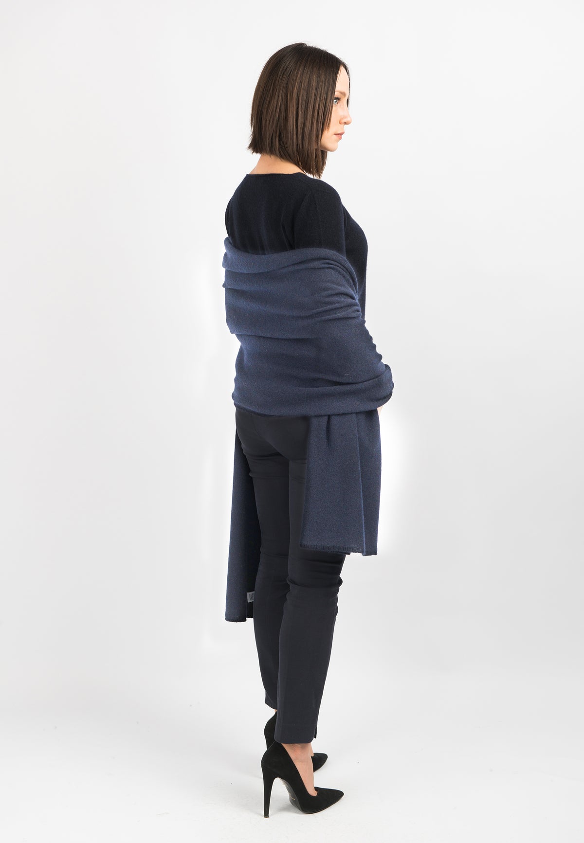 Étole femme 100 % cachemire, coloris Bleu, vue 3 | Dalle Piane Cashmere