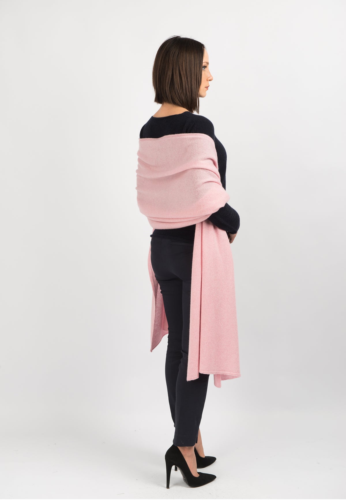 Étole femme 100 % cachemire, coloris Rose, vue 3 | Dalle Piane Cashmere