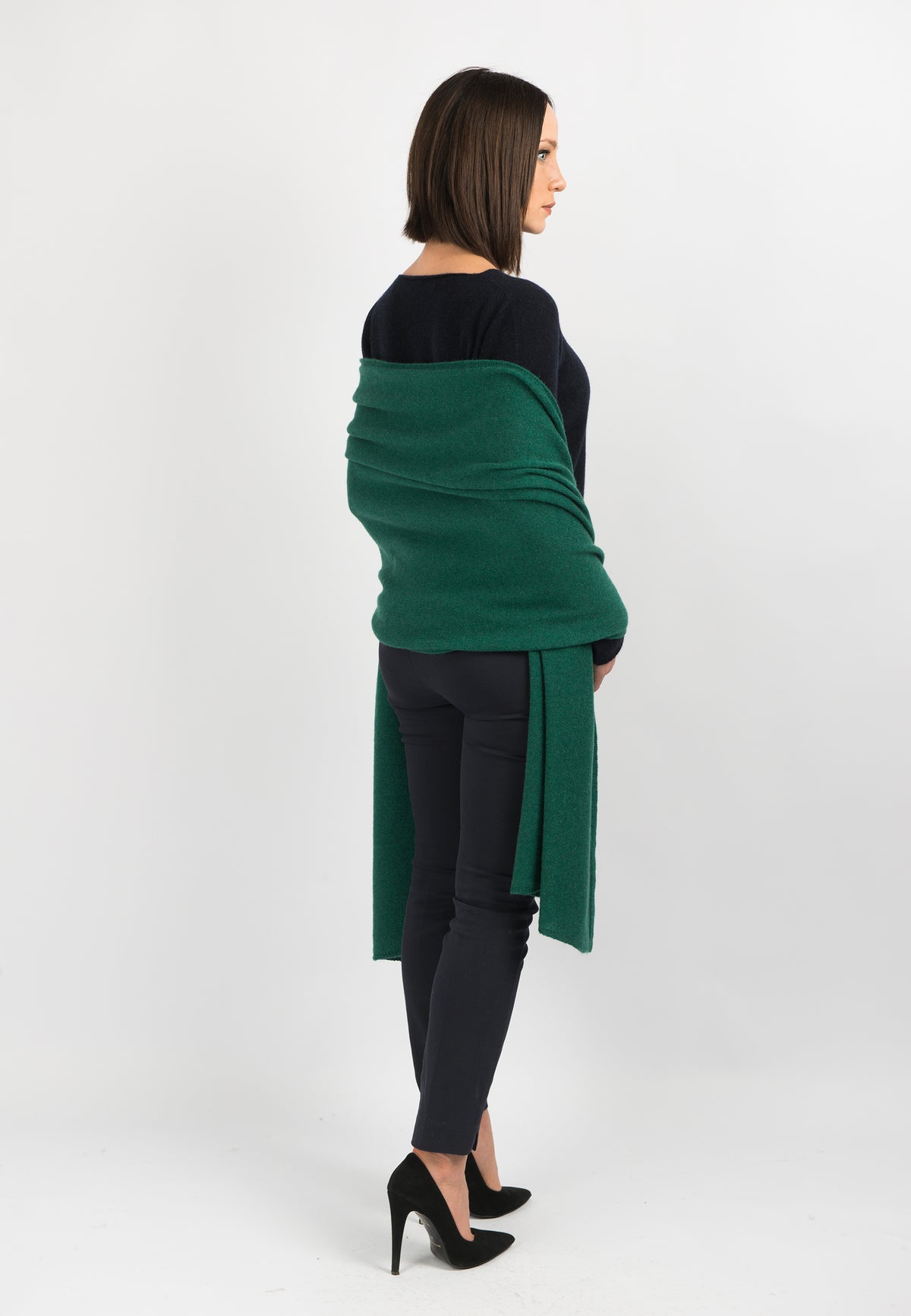 Étole femme 100 % cachemire, coloris Vert, vue 3 | Dalle Piane Cashmere