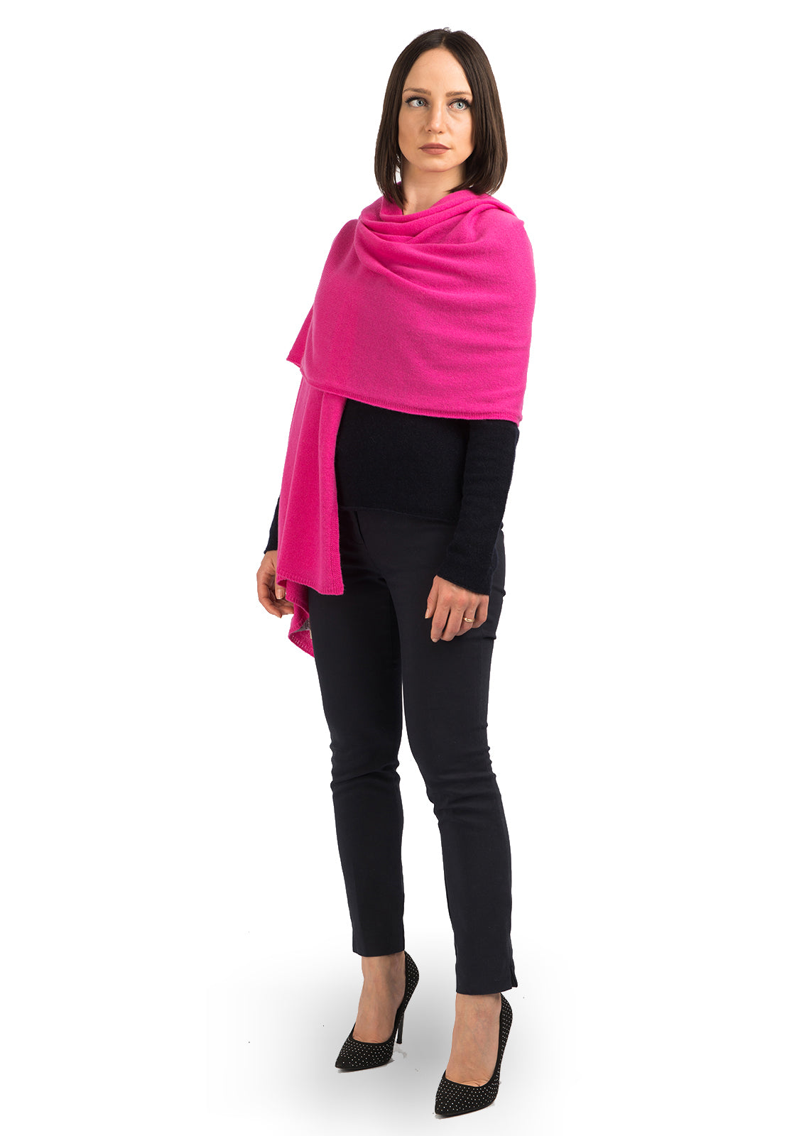 Étole femme 100 % cachemire, coloris Fuchsia | Dalle Piane Cashmere