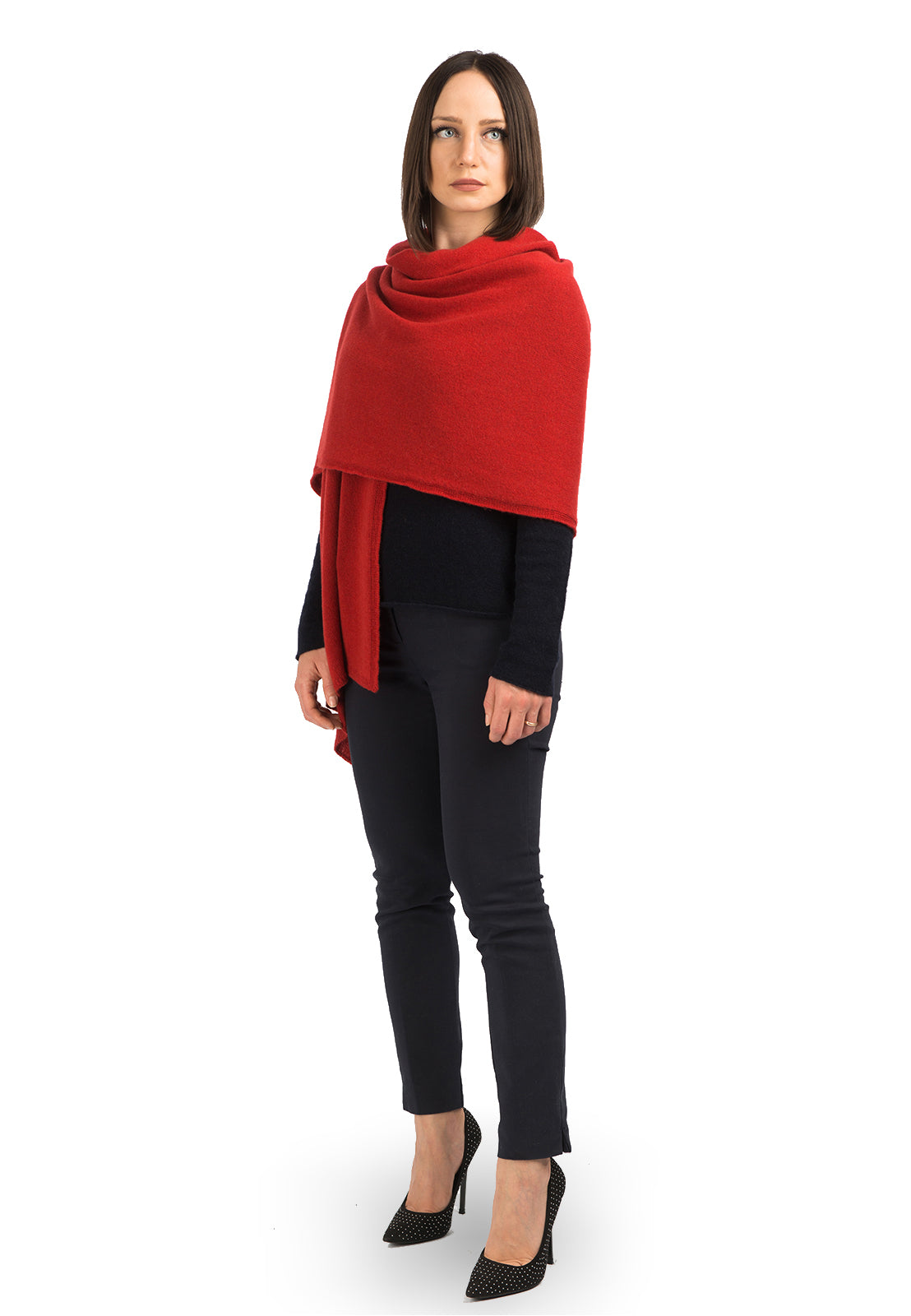 Étole femme 100 % cachemire, coloris Rouge | Dalle Piane Cashmere