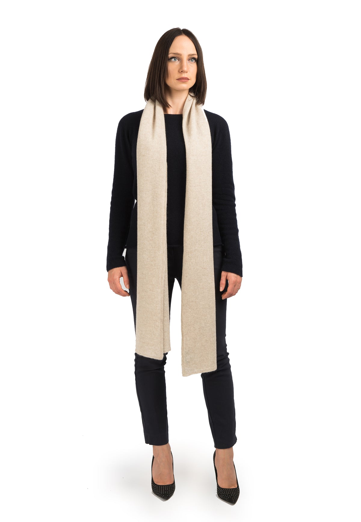 Sciarpa ampia Donna 100% Cashmere, colore Beige | Dalle Piane Cashmere