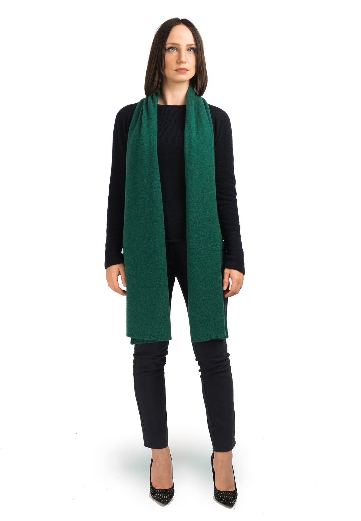 Écharpe large femme 100 % cachemire, coloris Vert | Dalle Piane Cashmere