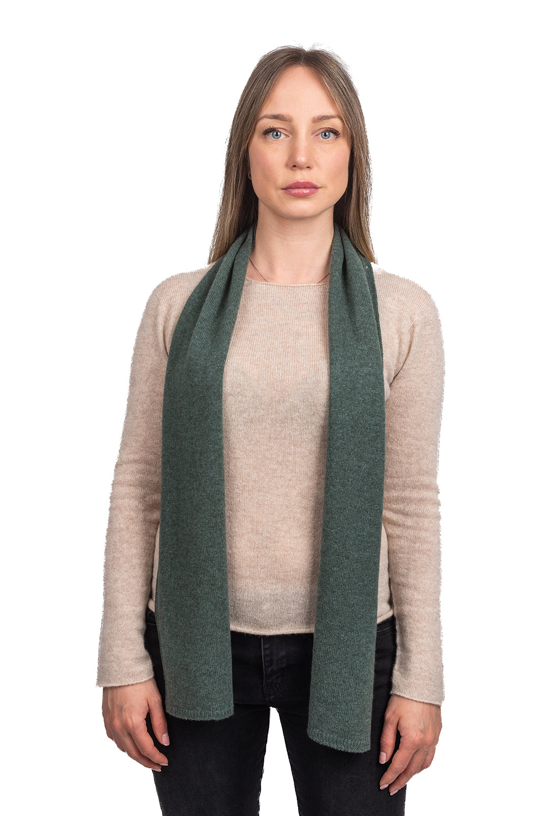 Petite écharpe femme 100 % cachemire, coloris Vert sauge | Dalle Piane Cashmere