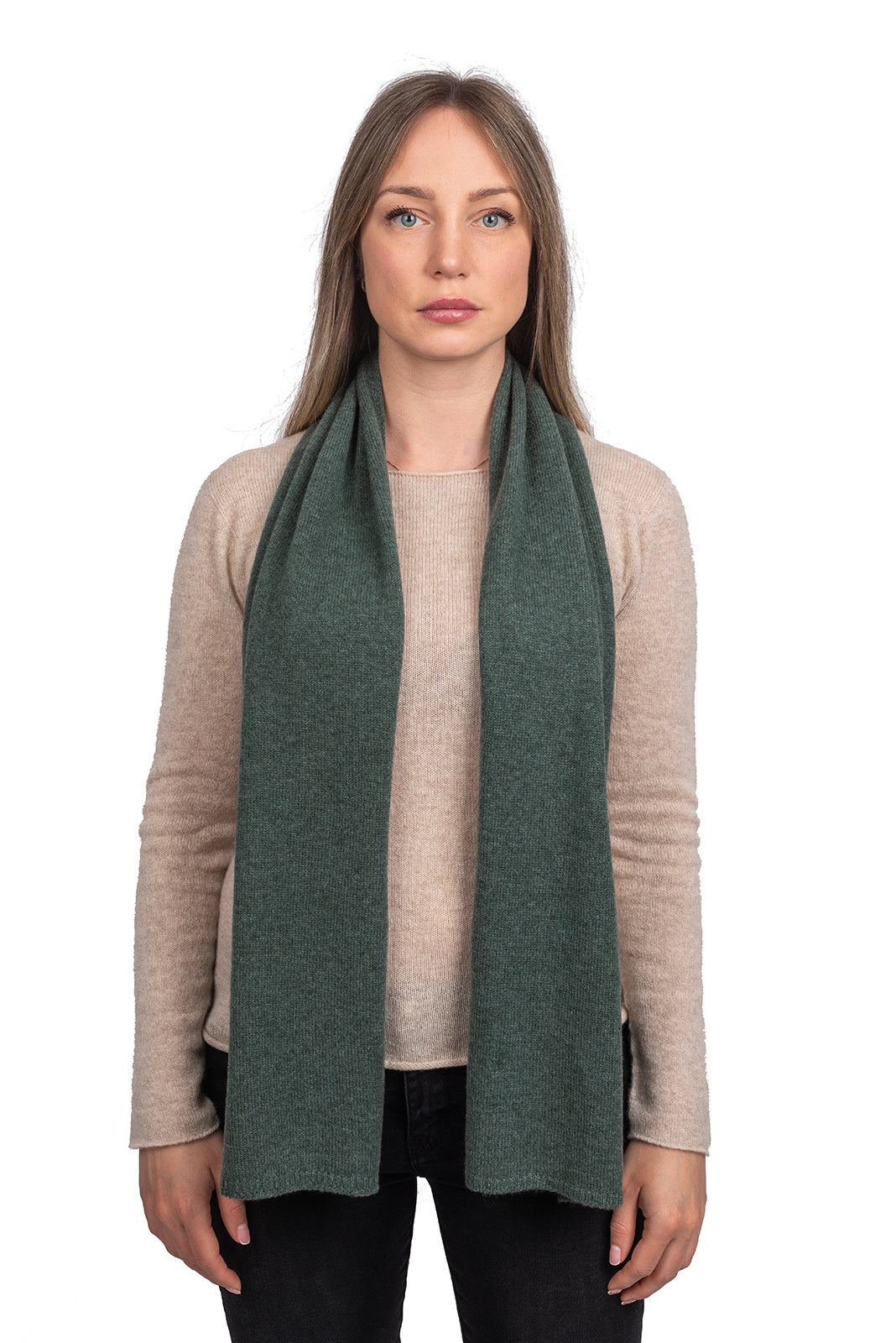 Écharpe mixte 100 % cachemire, coloris Vert sauge | Dalle Piane Cashmere