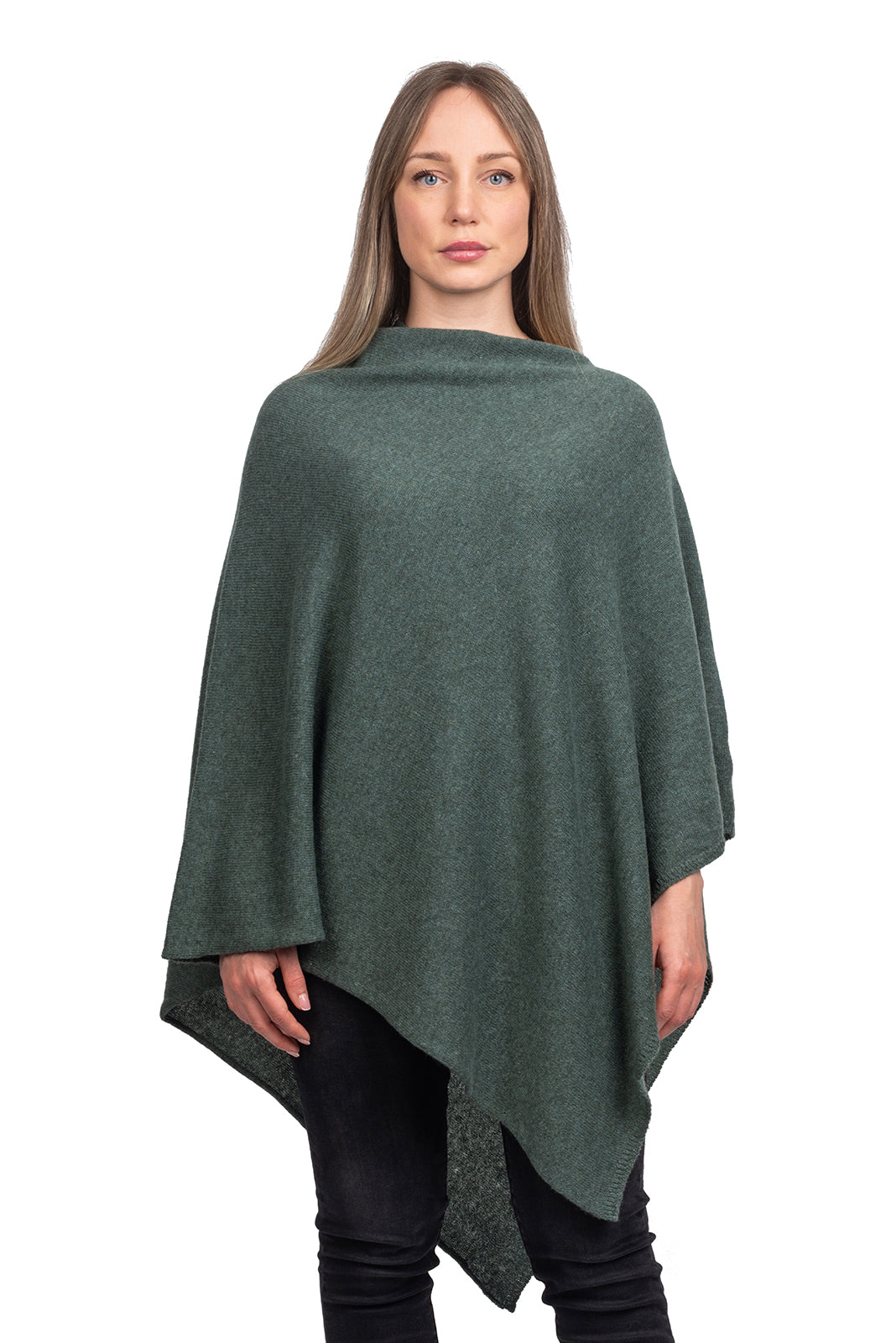 Poncho 100% Cashmere, colore Verde Salvia | Dalle Piane Cashmere