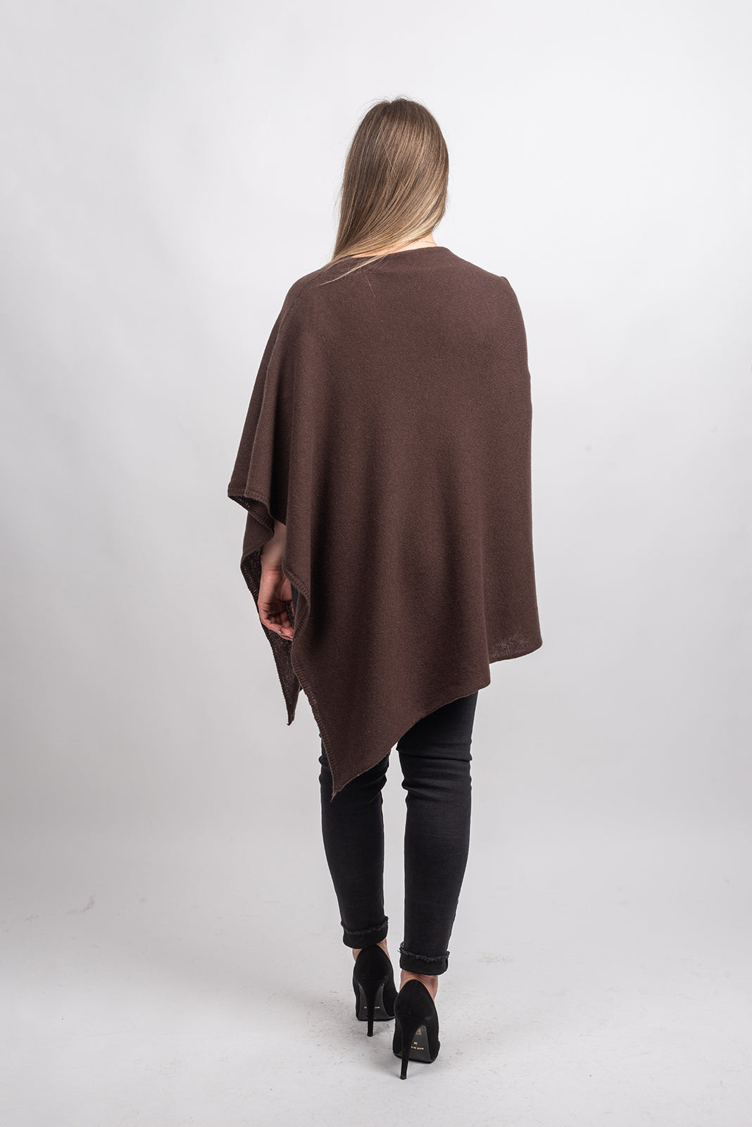 Poncho 100% Cashmere, colore Marrone, vista 3 | Dalle Piane Cashmere