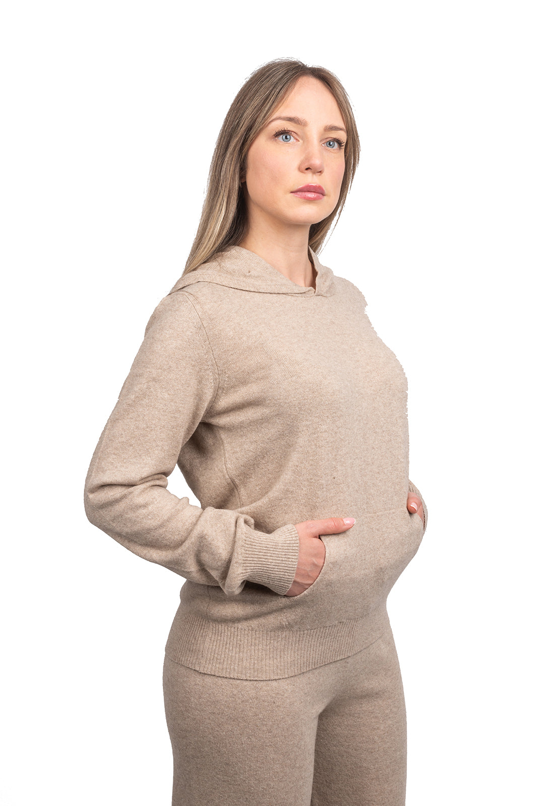 Felpa misto cashmere, colore Beige | Dalle Piane Cashmere