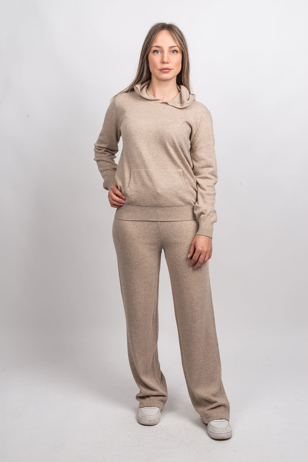 Pantalon femme mélange cachemire, coloris Beige, vue 2 | Dalle Piane Cashmere