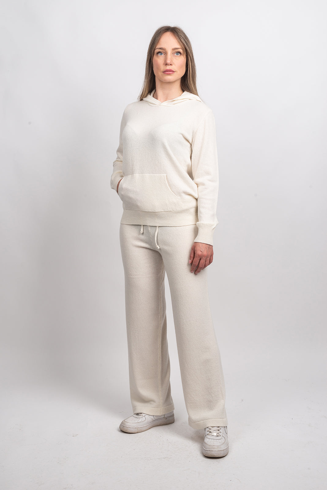 Pantalon femme mélange cachemire, coloris Crème, vue 3 | Dalle Piane Cashmere