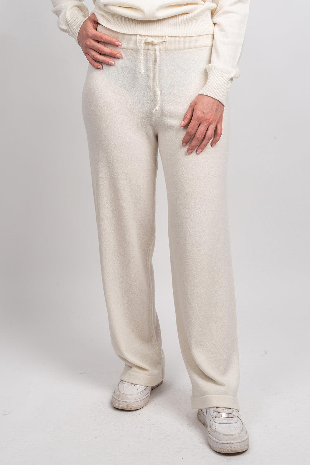 Pantalon femme mélange cachemire, coloris Crème | Dalle Piane Cashmere
