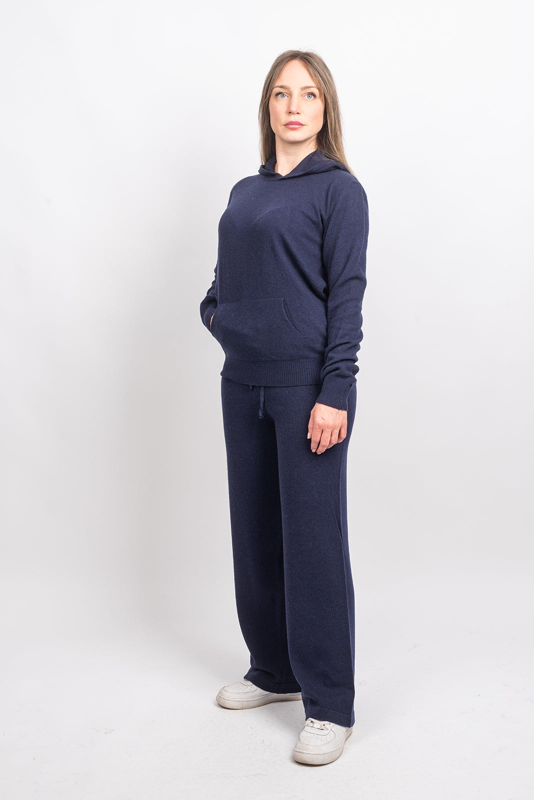 Pantalon femme mélange cachemire, coloris Bleu, vue 2 | Dalle Piane Cashmere