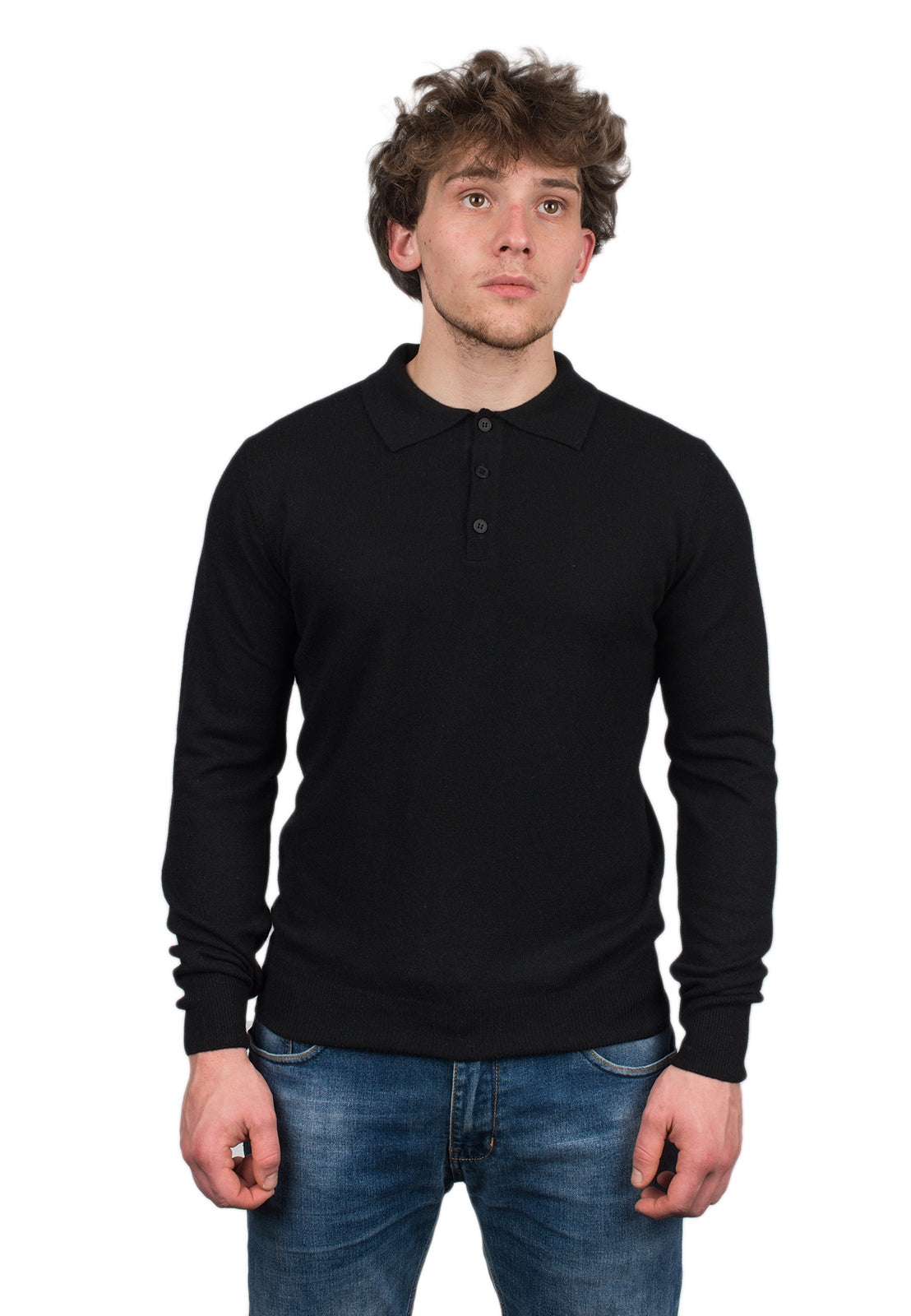 Polo misto cashmere, colore Nero | Dalle Piane Cashmere