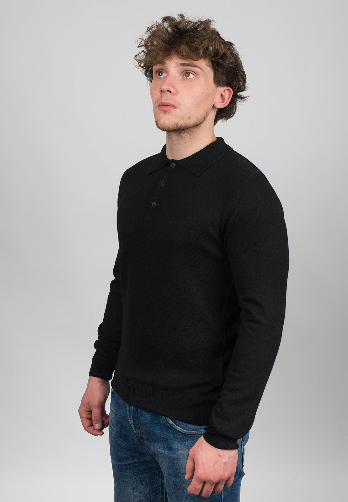Polo misto cashmere, colore Beige, vista 2 | Dalle Piane Cashmere
