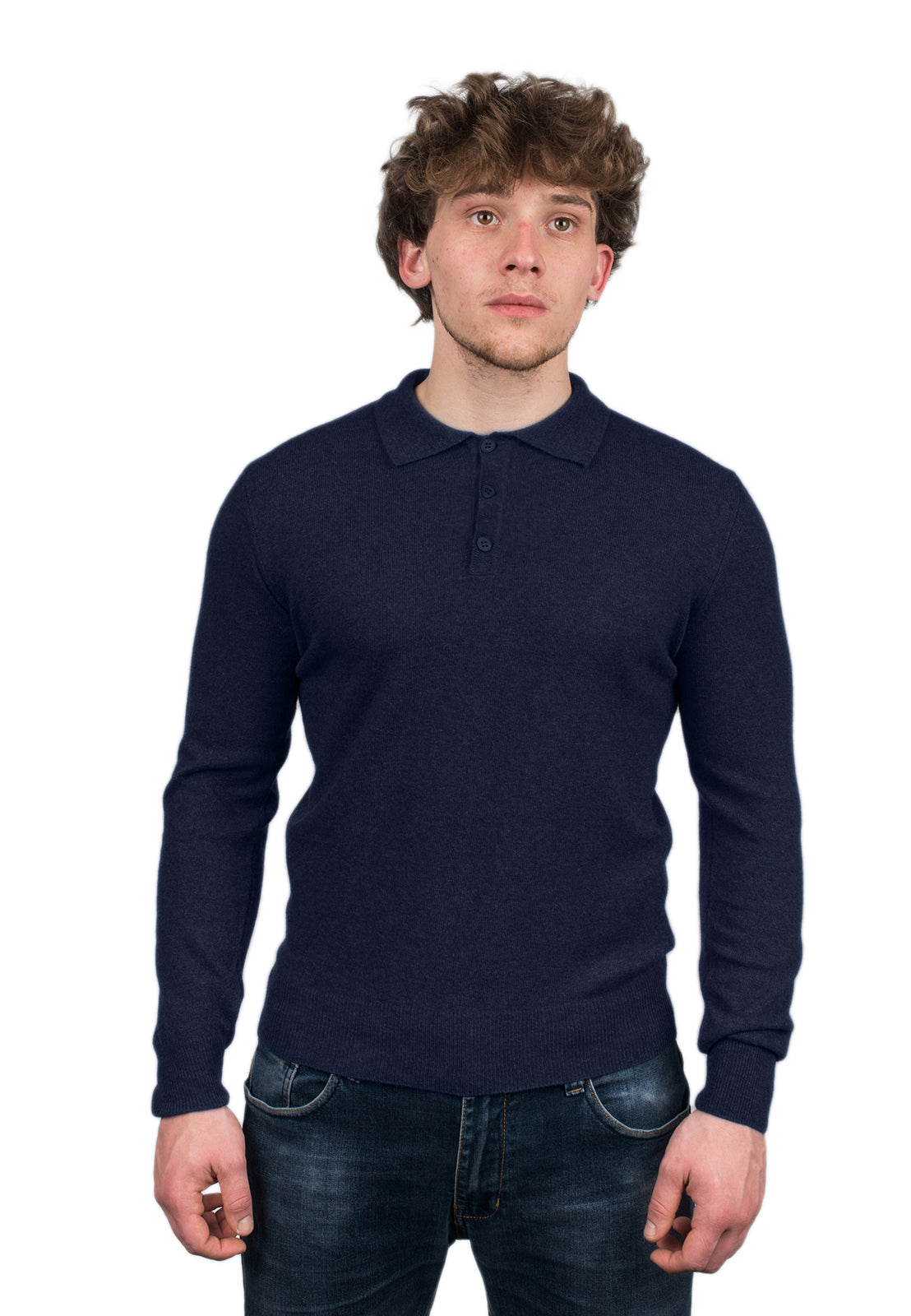 Polo misto cashmere, colore Blu | Dalle Piane Cashmere