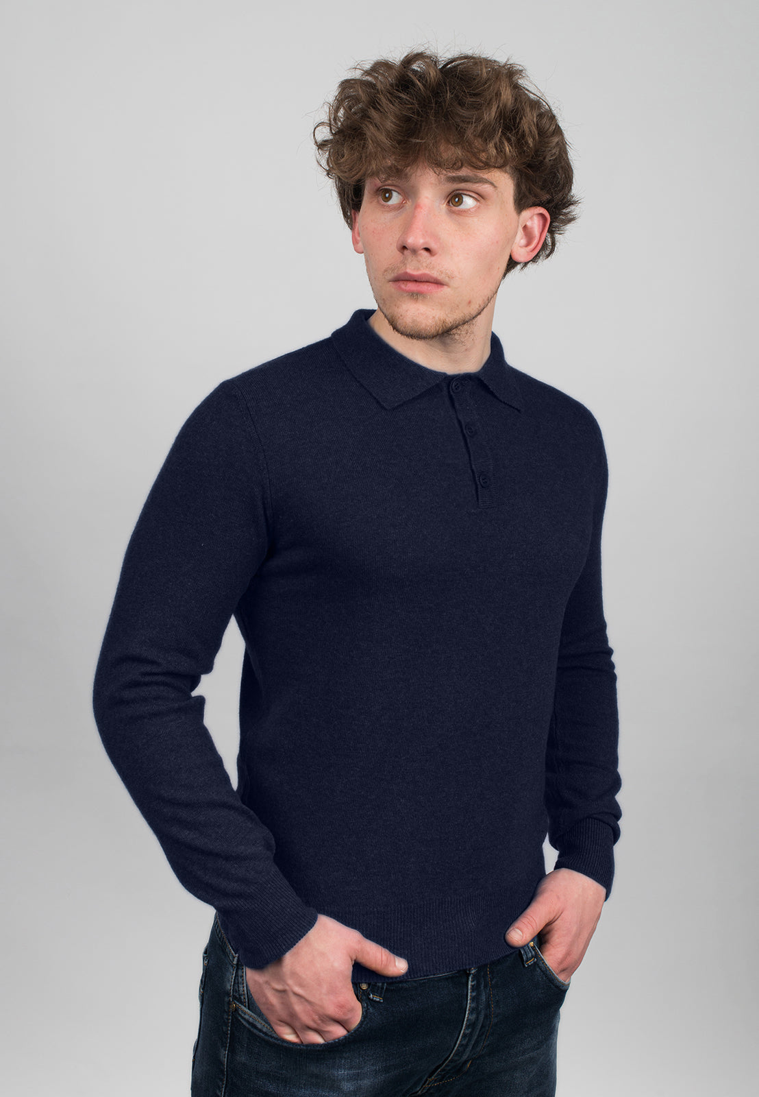 Polo misto cashmere, colore Beige, vista 7 | Dalle Piane Cashmere