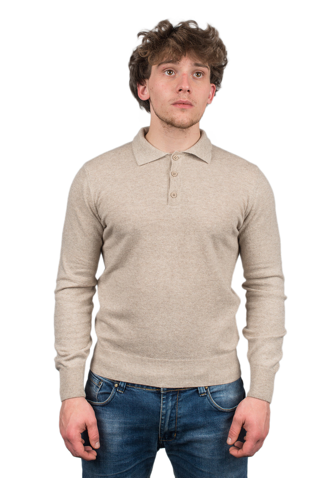 Polo misto cashmere, colore Beige | Dalle Piane Cashmere