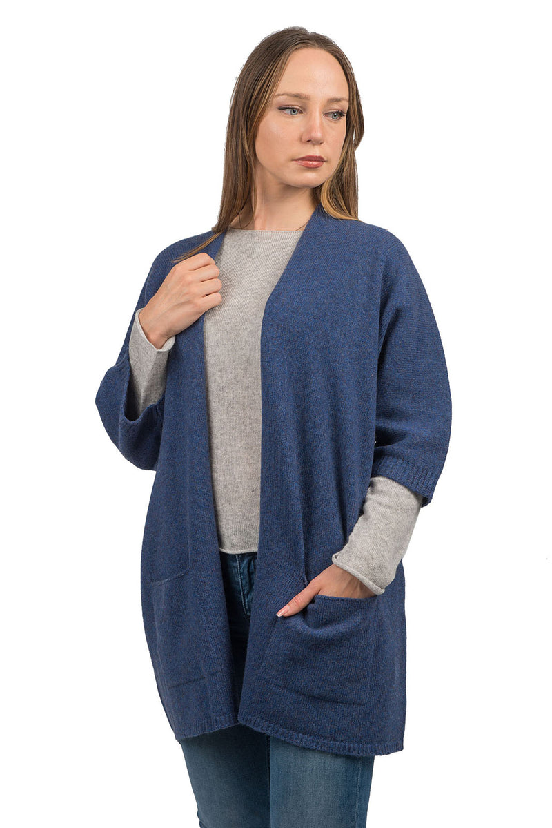 Cardigan manica 3/4 misto cashmere | Dalle Piane Cashmere