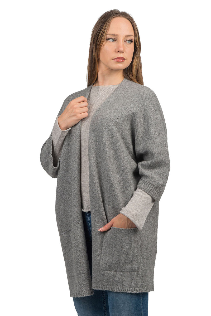 Cardigan manica 3/4 misto cashmere | Dalle Piane Cashmere