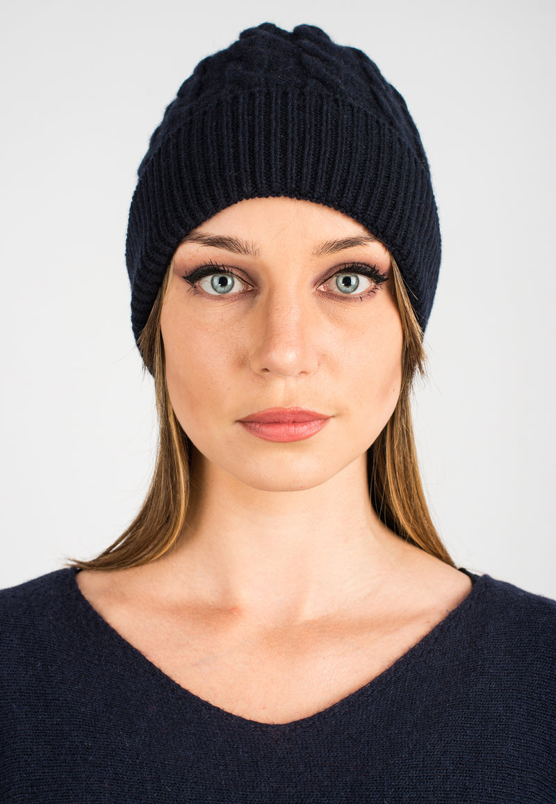 Cappello trecce 100% cashmere rigenerato | Dalle Piane Cashmere