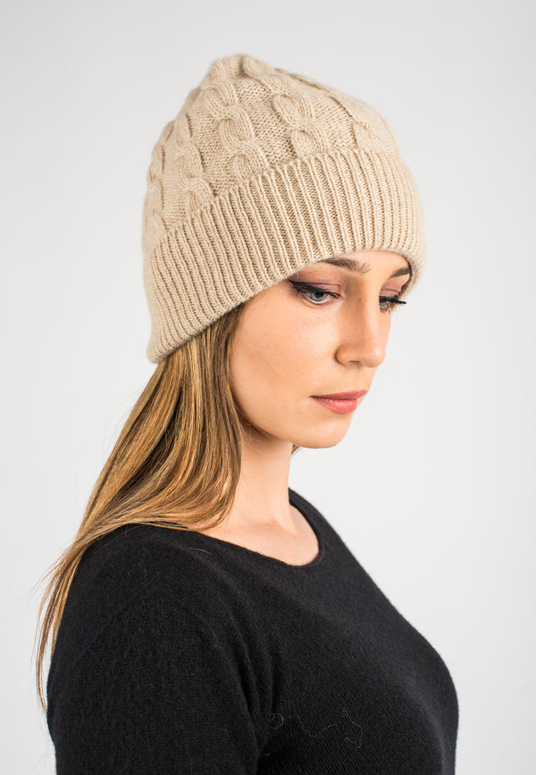 Cappello trecce 100% cashmere rigenerato | Dalle Piane Cashmere